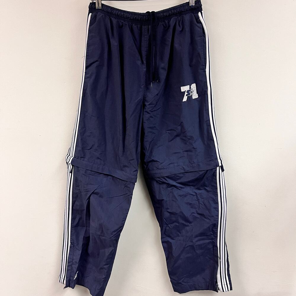 Men's Vintage Starter windbreaker convertible athletic pants Navy blue Medium